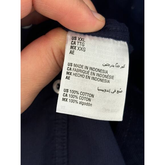 Club Room Corduroy Shirt Mens Size XXL Cotton Blue Button Up Casual - Picture 3 of 4